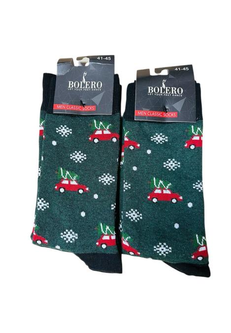 Sosete de Craciun Barbatesti 3/set,Imprimeu Fulgi de zăpadă,Engros